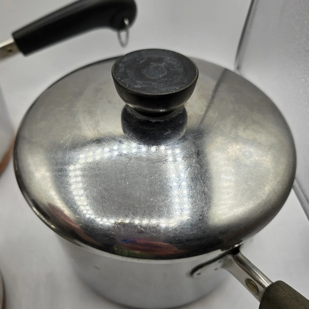 Vintage Revere Ware Copper Bottom 3-piece Set Pots W/ Lid 3, 2, and 1 Qt